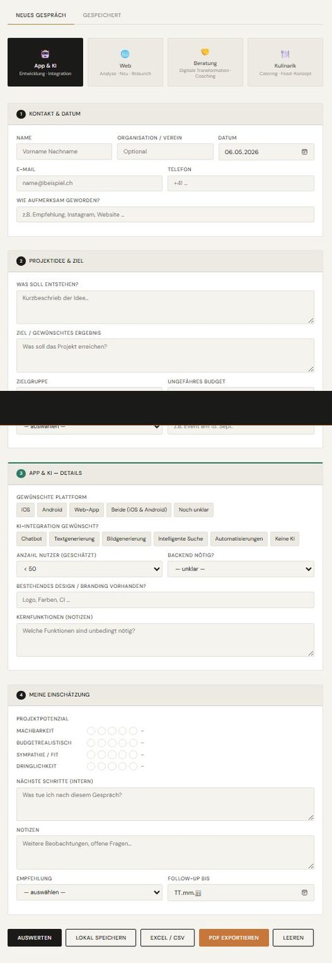 Erstgespräch-Tool Screenshot