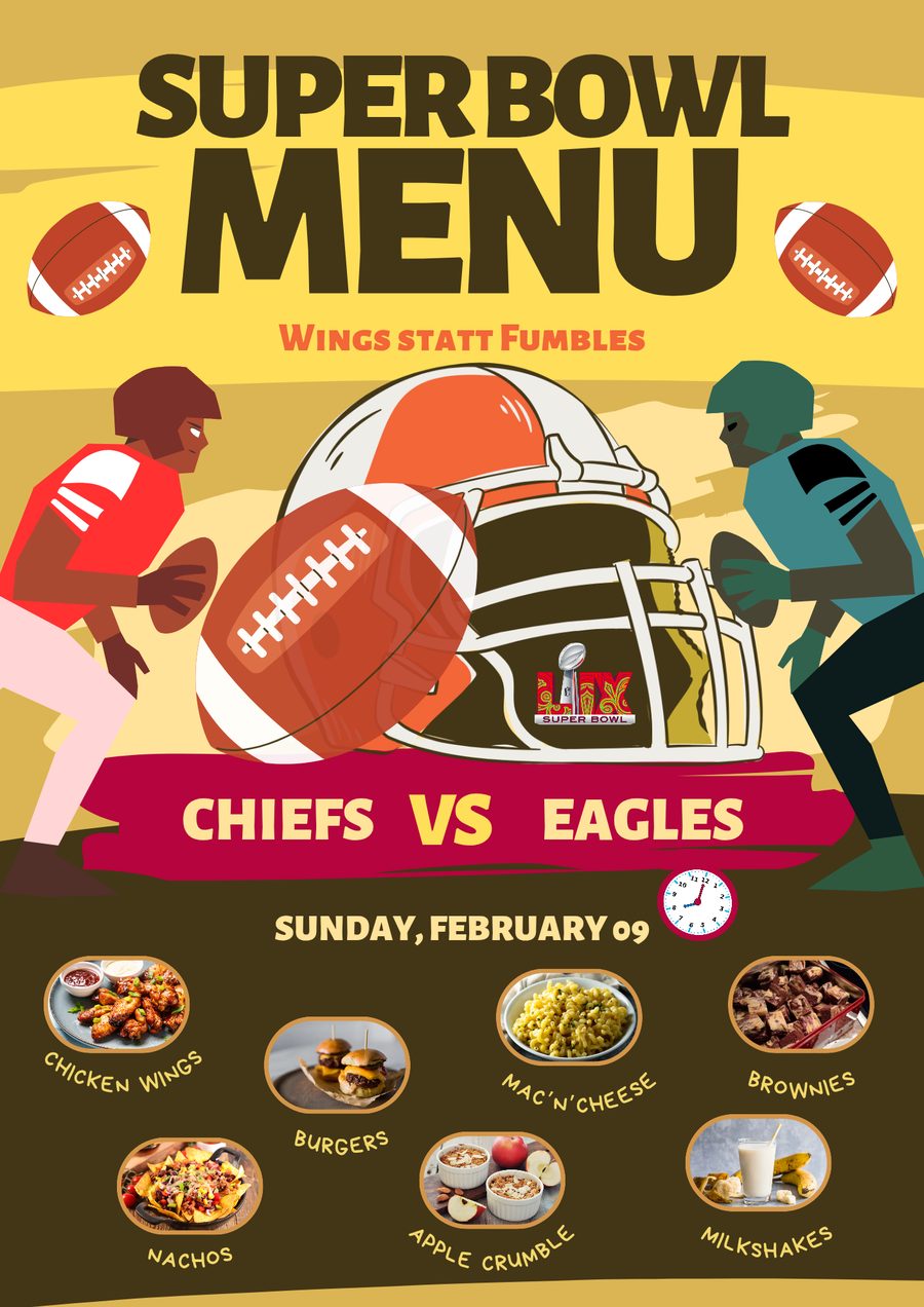 Super Bowl Menü 2025 Poster